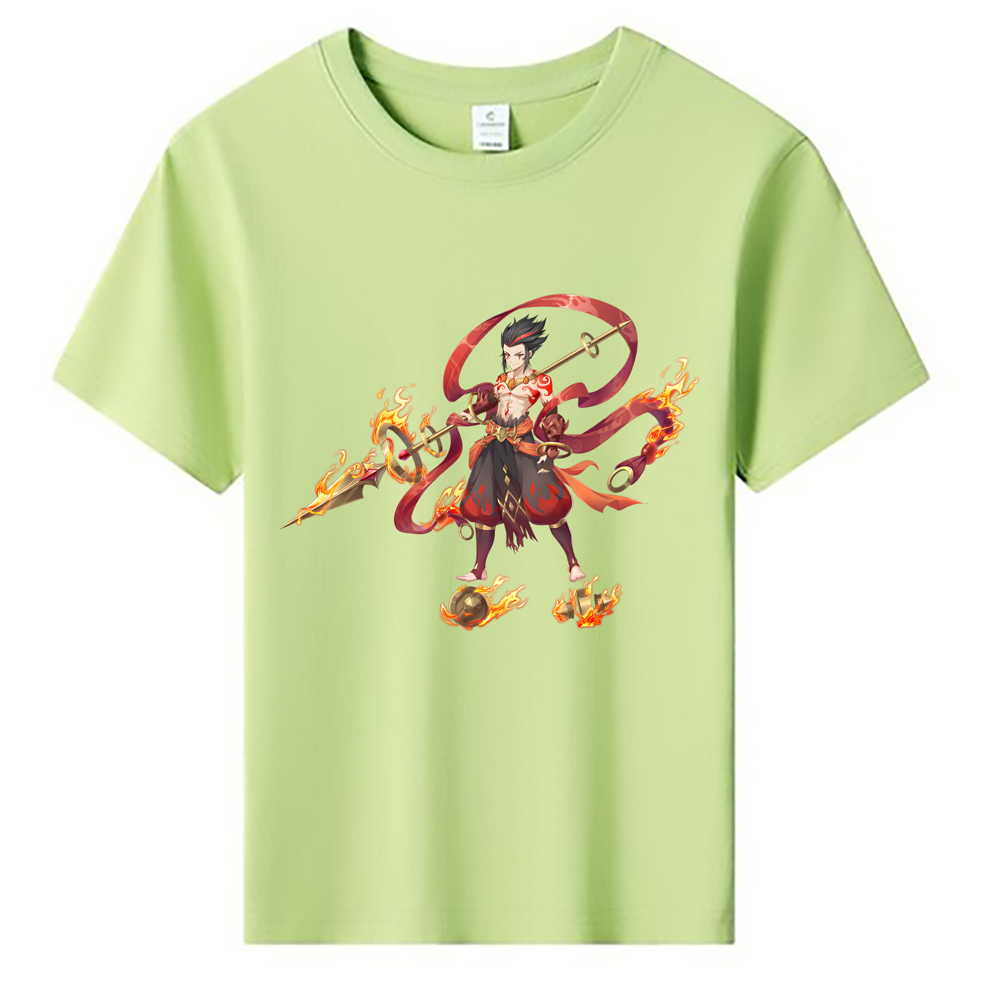 （画像用） Ne Zha 2 ナタ 魔童の大暴れ 綿100％キッズTシャツ（フロントプリント）